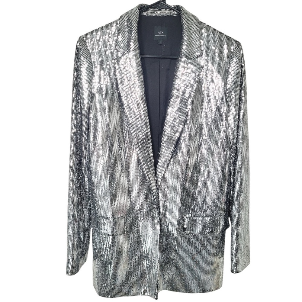 A/X Armani Exchange Shimmering Silver Blazer size 4